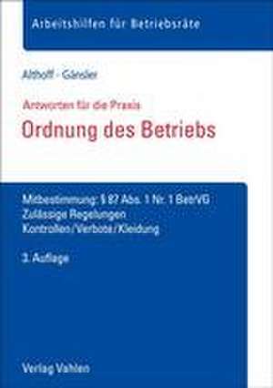 Althoff, L: Ordnung des Betriebs