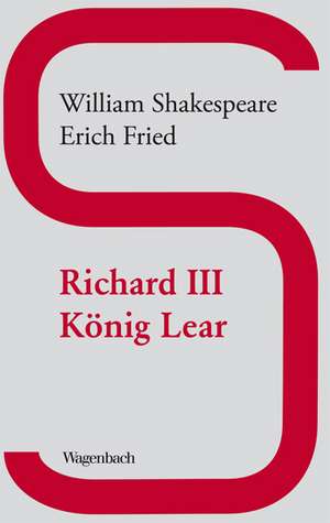 Richard III / König Lear de William Shakespeare