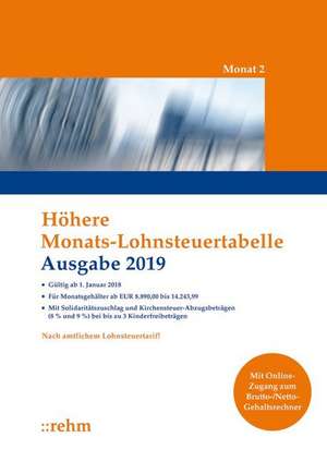 Höhere Monats-Lohnsteuertabelle 2019