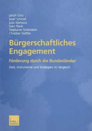 Bürgerschaftliches Engagement: Förderung durch die Bundesländer Ziele, Instrumente und Strategien im Vergleich de Ulrich Otto