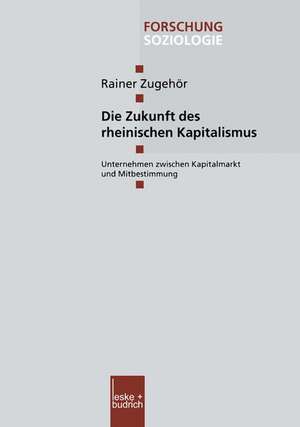 Die Zukunft des rheinischen Kapitalismus: Unternehmen zwischen Kapitalmarkt und Mitbestimmung de Rainer Zugehör