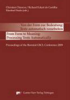 Von der Form zur Bedeutung: Texte automatisch verarbeiten / From Form to Meaning: Processing Texts Automatically de Manfred Stede