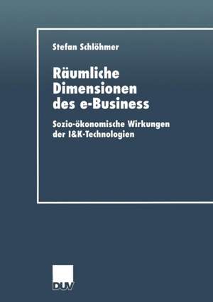 Räumliche Dimensionen des e-Business: Sozio-ökonomische Wirkungen der I&K-Technologien de Stefan Schlöhmer