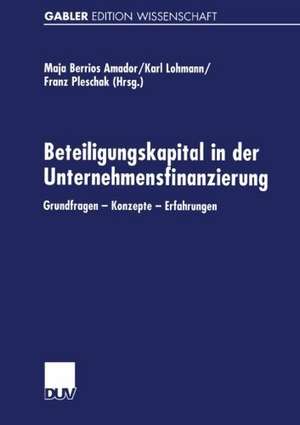 Beteiligungskapital in der Unternehmensfinanzierung: Grundfragen — Konzepte — Erfahrungen de Maja Berrios Amador