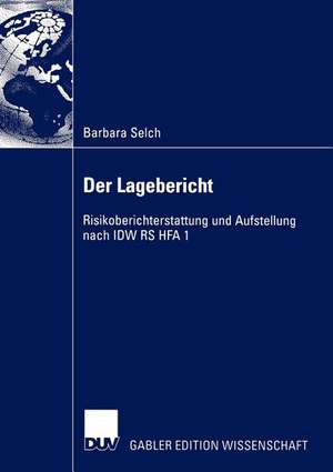 Der Lagebericht: Risikoberichterstattung und Aufstellung nach IDW RS HFA 1 de Barbara Selch