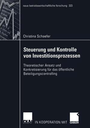 Steuerung und Kontrolle von Investitionsprozessen: Theoretischer Ansatz und Konkretisierung für das öffentliche Beteiligungscontrolling de Christina Schaefer