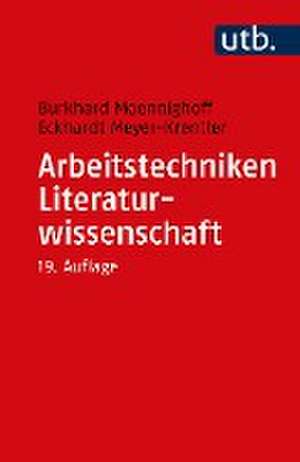 Arbeitstechniken Literaturwissenschaft de Burkhard Moennighoff