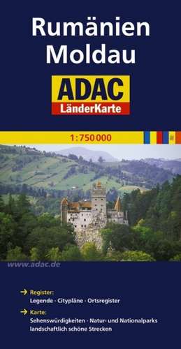 ADAC LänderKarte Rumänien, Moldau 1:750 000