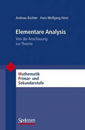 Elementare Analysis: Von der Anschauung zur Theorie de Andreas Büchter