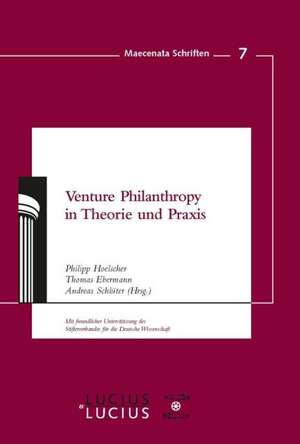 Venture Philanthropy in Theorie und Praxis de Philipp Hoelscher