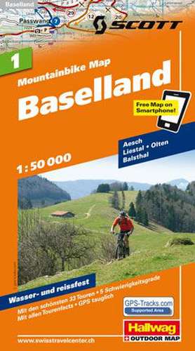 MTB-Karte 01 Baselland 1:50.000