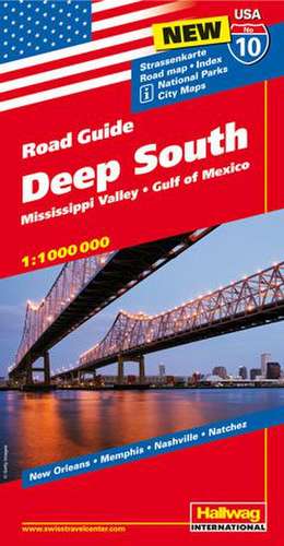 Hallwag USA Road Guide 10 Deep South 1:1.000.000