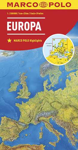 MARCO POLO Länderkarte Europa, physisch 1:2 500 000 Laufzeit bis 2025 de Marco Polo