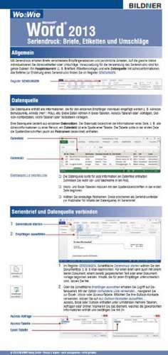 Wo&Wie: Word 2013 Seriendruck: Briefe, Etiketten und Umschläge de Anja Schmid