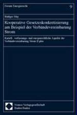 Kooperative Gesetzeskonkretisierung Am Beispiel Der Verbandevereinbarung Strom: Kartell-, Verfassungs- Und Europarechtliche Aspekte Der Verbandeverein