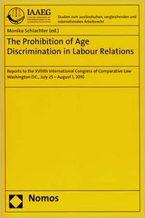 The Prohibition of Age Discrimination in Labour Relations de Monika Schlachter