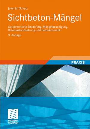 Sichtbeton-Mängel: Gutachterliche Einstufung, Mängelbeseitigung, Betoninstandsetzung und Betonkosmetik de Joachim Schulz