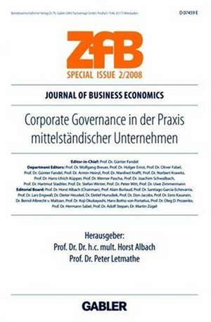 Corporate Governance in der Praxis mittelständischer Unternehmen de Horst Albach