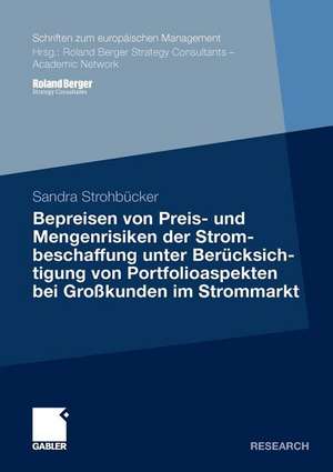 Bepreisen von Preis- und Mengenrisiken der Strombeschaffung unter Berücksichtigung von Portfolioaspekten bei Großkunden im Strommarkt de Sandra Strohbücker