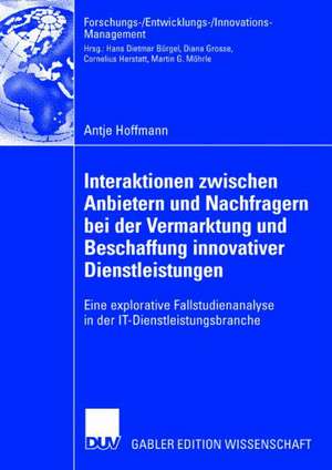 Interaktionen zwischen Anbietern und Nachfragern bei der Vermarktung und Beschaffung innovativer Dienstleistungen: Eine explorative Fallstudienanalyse in der IT-Dienstleistungsbranche de Antje Hoffmann