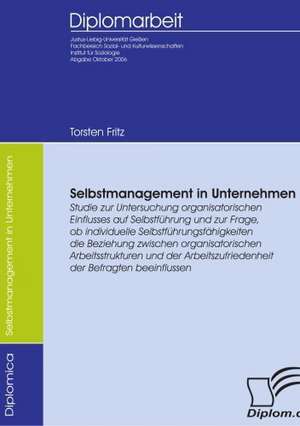 Selbstmanagement in Unternehmen de Torsten Fritz