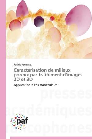 Caractérisation de milieux poreux par traitement d'images 2D et 3D de Rachid Jennane