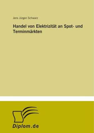 Handel von Elektrizität an Spot- und Terminmärkten de Jens Jürgen Schwarz