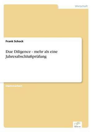 Due Diligence - mehr als eine Jahresabschlußprüfung de Frank Schock