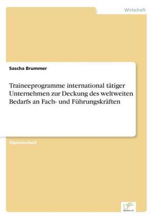 Traineeprogramme international tätiger Unternehmen zur Deckung des weltweiten Bedarfs an Fach- und Führungskräften de Sascha Brummer