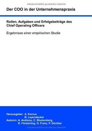 Der COO in der Unternehmenspraxis de Philipp Günther