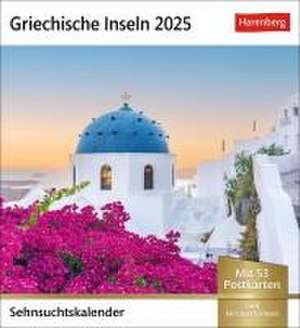 Griechische Inseln Sehnsuchtskalender 2025 - Wochenkalender mit 53 Postkarten de Harenberg