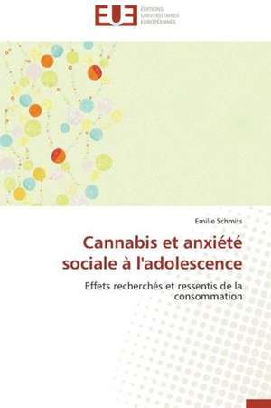 Cannabis Et Anxiete Sociale A L'Adolescence: Valorisation D'Un Fonds Pedagogique de Emilie Schmits