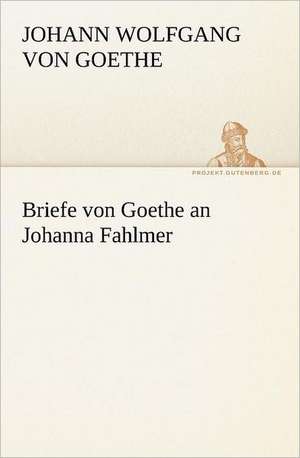 Briefe Von Goethe an Johanna Fahlmer: Erzahlung in Neun Briefen de Johann Wolfgang von Goethe