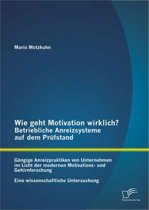 Wie Geht Motivation Wirklich? - Betriebliche Anreizsysteme Auf Dem Prufstand: Gangige Anreizpraktiken Von Unternehmen Im Licht Der Modernen Motivation de Mario Motzkuhn