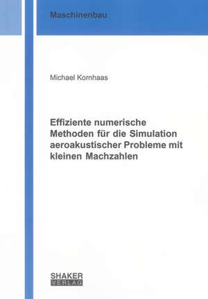 Effiziente numerische Methoden für die Simulation aeroakustischer Probleme mit kleinen Machzahlen de Michael Kornhaas