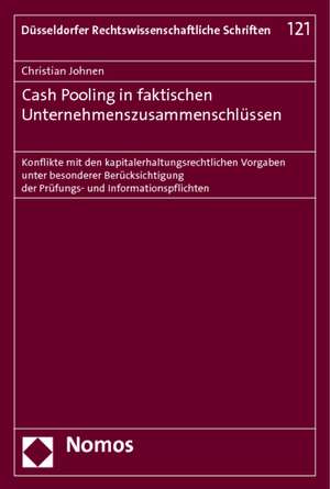 Cash Pooling in faktischen Unternehmenszusammenschlüssen de Christian Johnen