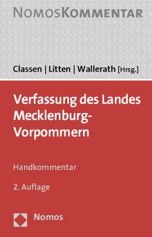 Verfassung Des Landes Mecklenburg-Vorpommern: Zogu Beiheft 42 - 2013 de Claus Dieter Classen