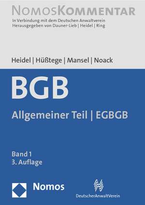 Burgerliches Gesetzbuch: Band 1 de Thomas Heidel