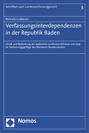 Verfassungsinterdependenzen in der Republik Baden de Richard Gräbener