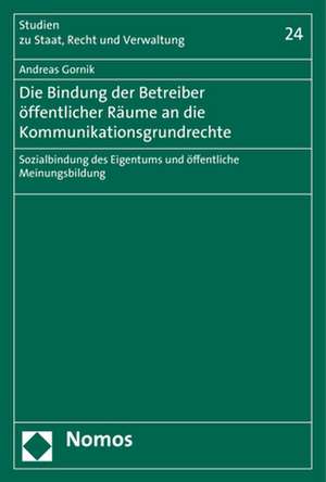 Die Bindung der Betreiber öffentlicher Räume an die Kommunikationsgrundrechte de Andreas Gornik