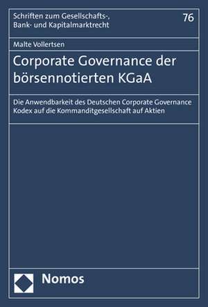 Corporate Governance der börsennotierten KGaA de Malte Vollertsen