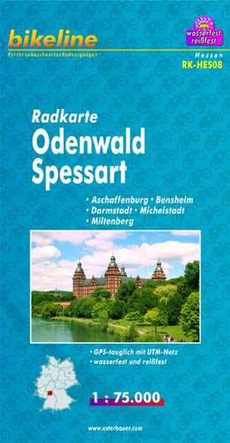 Bikeline Radkarte Deutschland Odenwald, Spessart 1 : 75 000