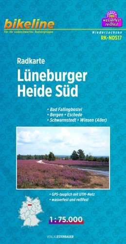 Bikeline Fahrradkarte Deutschland Lüneburger Heide Süd 1:75.000