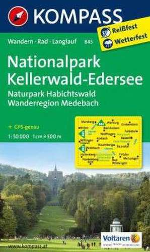 Nationalpark Kellerwald - Edersee - Naturpark Habichtswald - Wanderregion Medebach 1 : 50 000 de KOMPASS-Karten GmbH