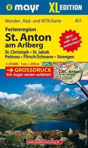 Mayr Wanderkarte Ferienregion St. Anton am Arlberg XL 1:25.000 de Kompass-Karten Gmbh