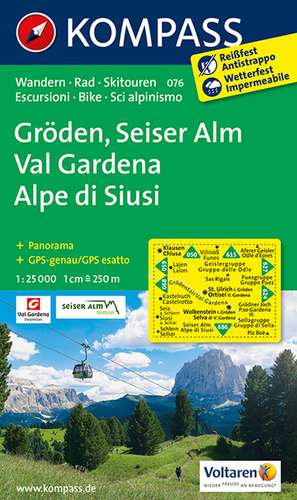 Gröden - Seiser Alm / Val Gardena - Alpe di Siusi 1 : 25 000 de Kompass-Karten Gmbh