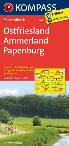 Ostfriesland - Ammerland - Papenburg 1 : 70 000 de KOMPASS-Karten GmbH