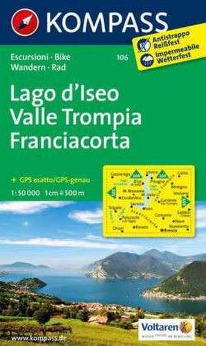 Lago d'Iseo - Valle Trompia - Franciacorta 1 : 50 000 de Kompass-Karten Gmbh