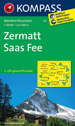 Zermatt - Saas Fee 1 : 40 000 de Kompass-Karten Gmbh