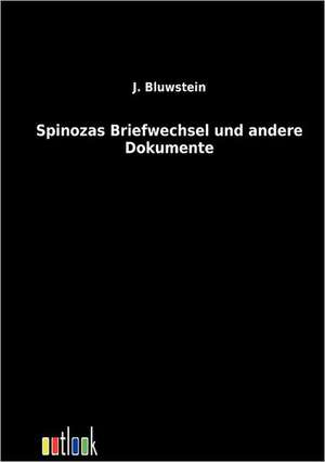 Spinozas Briefwechsel und andere Dokumente de J. Bluwstein